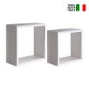 Set van 2 zwevende kubusplanken wandrek modern design Q-Bis Catalogus