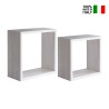 Set van 2 zwevende kubusplanken wandrek modern design Q-Bis Catalogus