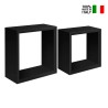 Set van 2 kubusvormige wandplanken modern design Ginevra 