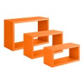 Set van 3 wandplanken voor woonkamer, rechthoekige kubusvorm Trittico Aanbieding