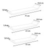 Set van 3 moderne wandplanken voor de woonkamer, model Barchetta Karakteristieken