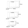 Set van 3 wandplanken voor woonkamer, rechthoekige kubusvorm Trittico 