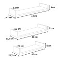Set van 3 wandplanken woonkamer modern rek Calamita Maxi 