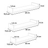 Set van 3 wandplanken moderne design Calamita 
