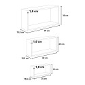 Set van 4 moderne rechthoekige wandkubus planken Merlino 