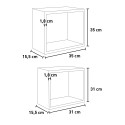 Set van 2 zwevende kubusplanken wandrek modern design Q-Bis Karakteristieken