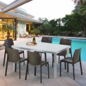 Rechthoekige tafel wit 90x90 cm met stalen onderstel en 4 gekleurde stoelen Rome Summerlife Karakteristieken