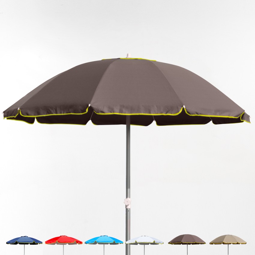 Parasol de plage 220 cm coupe-vent professionnel anti UV Bagnino Fluo Parasol de plage 220 cm coupe-vent professionnel anti UV Bagnino Fluo