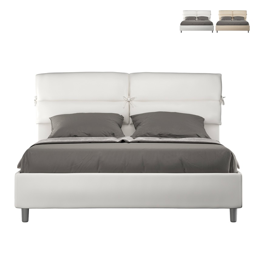 Tweepersoonsbed 160x190 met opbergruimte en gevoerde hoofdkussens Nandy Aanbieding