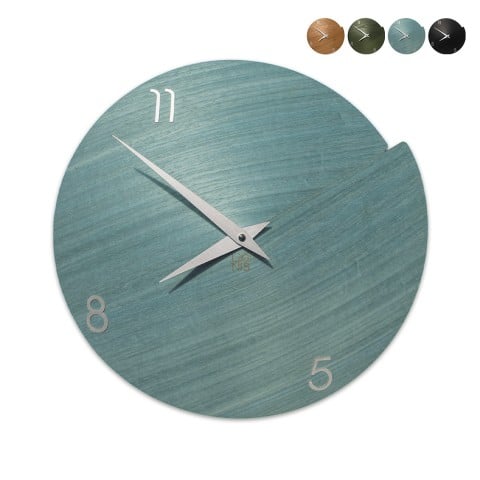 Horloge murale magnétique en bois design rond Vulcano Numbers