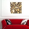 Tableau moderne en bois marqueté 75x75cm motif floral Fleurs Remises