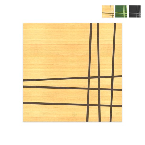 Tableau en bois incrusté 75x75cm design géométrique moderne Deux Promotion