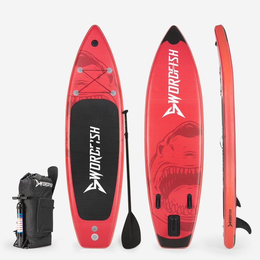 Opblaasbare Stand Up Paddle SUP board voor volwassenen 320 cm Red Shark Pro Aanbieding