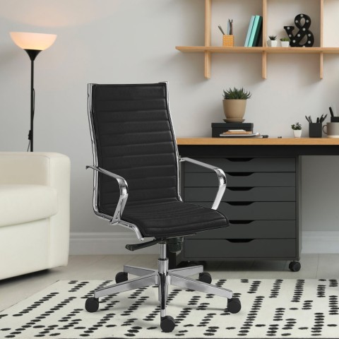 Chaise de bureau ergonomique au design moderne en similicuir Stylo HBE Promotion