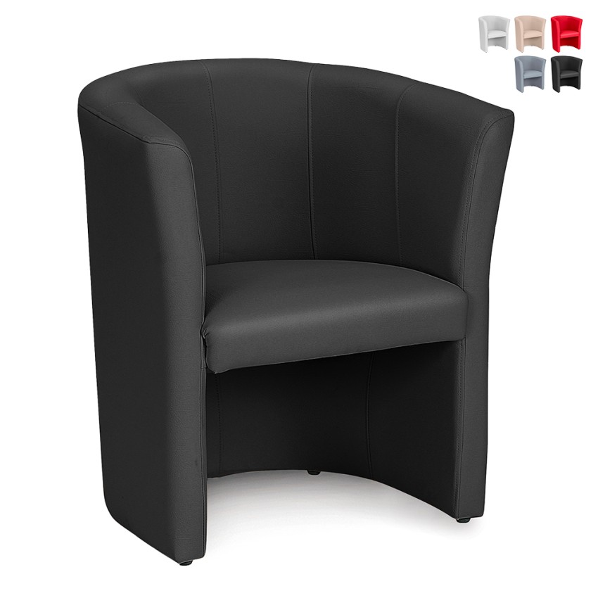 Fauteuil kuipvorm kunstleer woonkamer kantoor wachtruimte Tabby Aanbieding