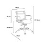Chaise de bureau ergonomique basse avec design en similicuir Stylo LBE Remises