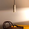 Lampe suspendue design cuisine restaurant cylindre 20cm Cromia 