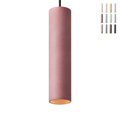 Lampe pendante cylindrique 28cm design cuisine restaurant Cromia Promotion