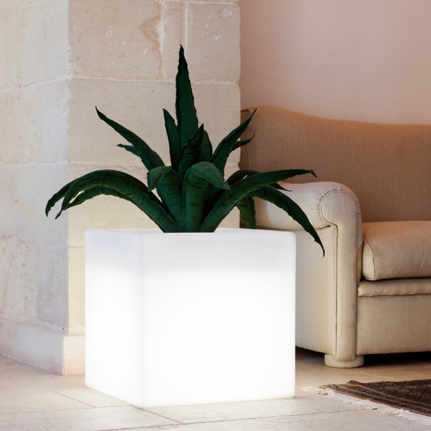 Moderne vierkante lichtgevende plantenbak voor terras en tuin Ellenico Aanbieding Moderne vierkante lichtgevende plantenbak voor terras en tuin Ellenico Aanbieding