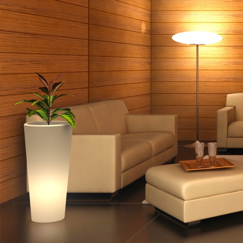 Moderne verlichte plantenhouder Gotico - Kolomvormige bloempot Aanbieding Moderne verlichte plantenhouder Gotico - Kolomvormige bloempot Aanbieding