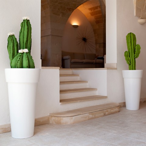 Porte-pot à plantes colonne planteur design moderne 105cm Messapico Promotion