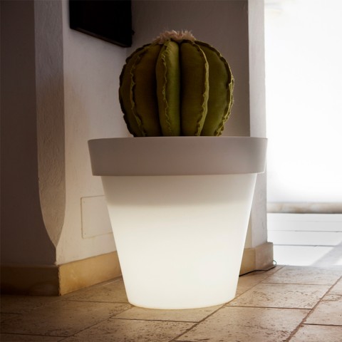 Vase lumineux moderne pour plantes et fleurs terrasse jardin Romano Promotion