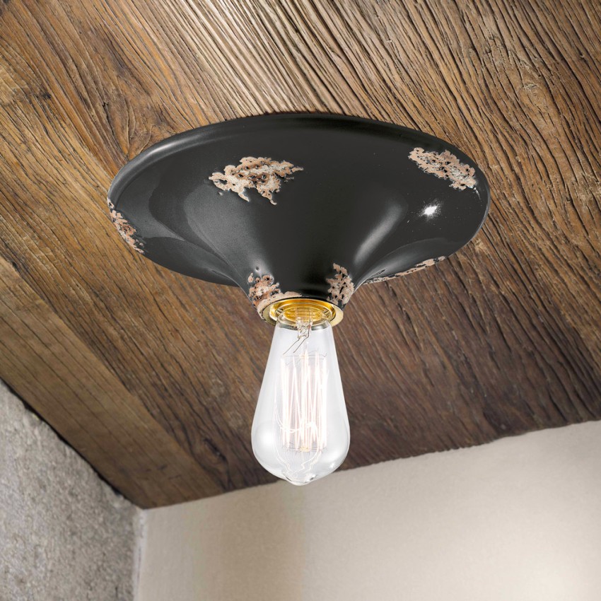 Vintage design plafondlamp van handbeschilderd keramiek PL Aanbieding Vintage design plafondlamp van handbeschilderd keramiek PL Aanbieding