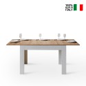Table de cuisine extensible avec rallonges 90x120-180cm bois blanc Bibi Mix BQ Vente