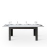 Table à manger extensible de cuisine salle à manger avec rallonges 90x160-220cm blanc gris Bibi Mix AB Offre