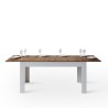 Table extensible 90x160-220cm cuisine couleur noyer et blanc Bibi Mix BN Offre
