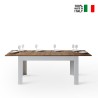 Table extensible 90x160-220cm cuisine couleur noyer et blanc Bibi Mix BN Vente