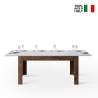 Table extensible moderne 90x160-220cm couleur noyer et blanc Bibi Mix NB Vente