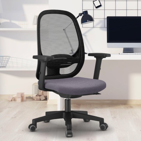 Chaise de bureau ergonomique smartworking grise maille respirante Easy G Promotion