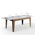 Table extensible moderne 90x160-220cm en bois de noyer blanc Cico Mix NB Offre