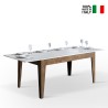 Table extensible moderne 90x160-220cm en bois de noyer blanc Cico Mix NB Vente