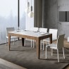 Table extensible moderne 90x160-220cm en bois de noyer blanc Cico Mix NB Réductions