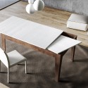 Table extensible moderne 90x160-220cm en bois de noyer blanc Cico Mix NB Remises