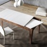 Table extensible moderne 90x160-220cm en bois de noyer blanc Cico Mix NB Remises