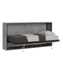 Grijs eenpersoons opklapbed 85x185 cm horizontaal lattenbodem Kando CM Aanbod
