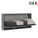 Grijs eenpersoons opklapbed 85x185 cm horizontaal lattenbodem Kando CM Verkoop