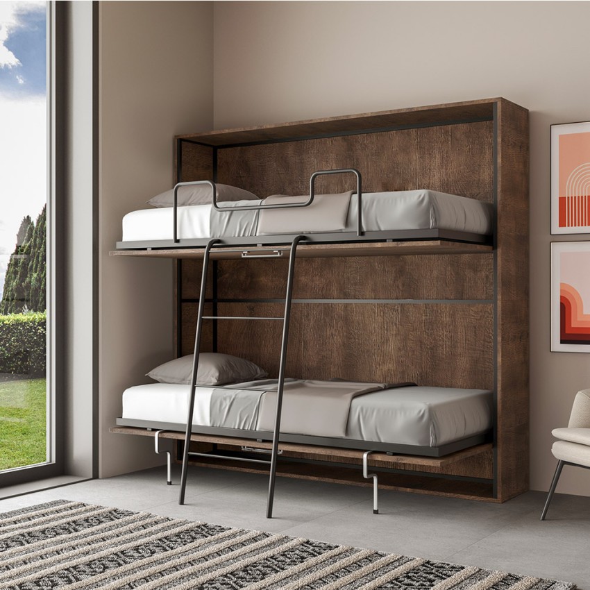 Horizontaal opklapbed stapelbed 85x185cm walnoothout Kando 2NC Aanbieding Horizontaal opklapbed stapelbed 85x185cm walnoothout Kando 2NC Aanbieding