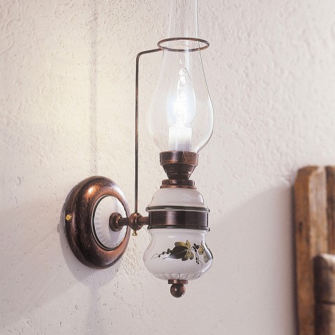 Klassieke design wandlamp glas en keramiek Pompei AP2 Aanbieding