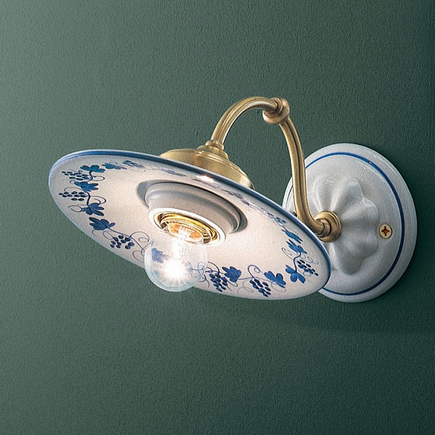 Handbeschilderde keramische wandlamp ontwerp Asti AP Aanbieding Handbeschilderde keramische wandlamp ontwerp Asti AP Aanbieding