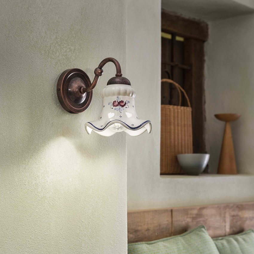 Metalen en keramieken wandlamp klassieke design Chieti AP Aanbieding Metalen en keramieken wandlamp klassieke design Chieti AP Aanbieding