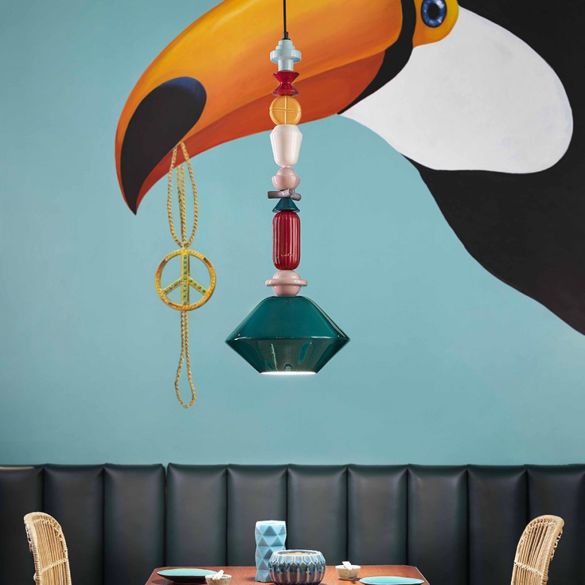 Hanglamp vintage art deco design keramiek Lariat SO-L Aanbieding Hanglamp vintage art deco design keramiek Lariat SO-L Aanbieding