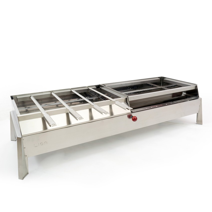 Etna roestvrijstalen set spiesen voor houtskoolbarbecue Aanbieding Etna roestvrijstalen set spiesen voor houtskoolbarbecue Aanbieding