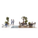 Modulaire hoekfauteuil polyethyleen modern design bar Atene P2 Afmetingen