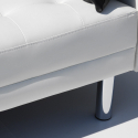Canapé convertible 2 places clic-clac en similicuir accoudoirs et coussins Agata Dimensions