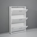 Moderne witte schoenenkast 3 deuren voor 9 paar schoenen KimShoe 3WP Catalogus