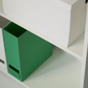Bibliothèque de bureau basse blanche 3 compartiments 2 étagères modulables Kbook 3WS Modèle